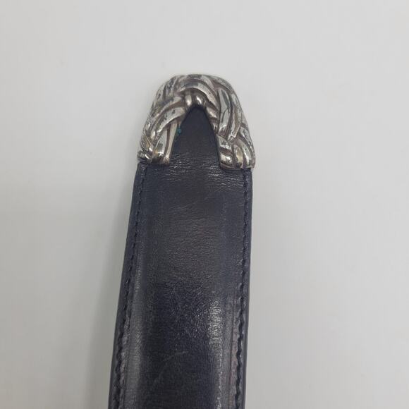 Vintage Brighton Onyx Belt 30 Black Leather Western Braided Cowgirl Rodeo Boho main image 6